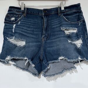 Abercrombie & Fitch Denim Shorts Women sz 33 High Rise Curve Love